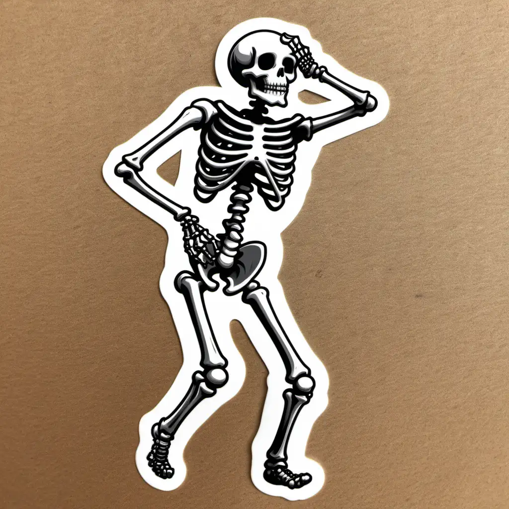 Animated Skeleton Dancing Sticker for Halloween Celebrations