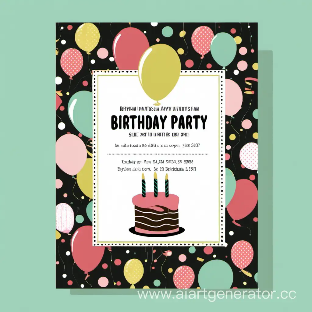 Colorful-Birthday-Party-Invitations-with-Cake-and-Balloons