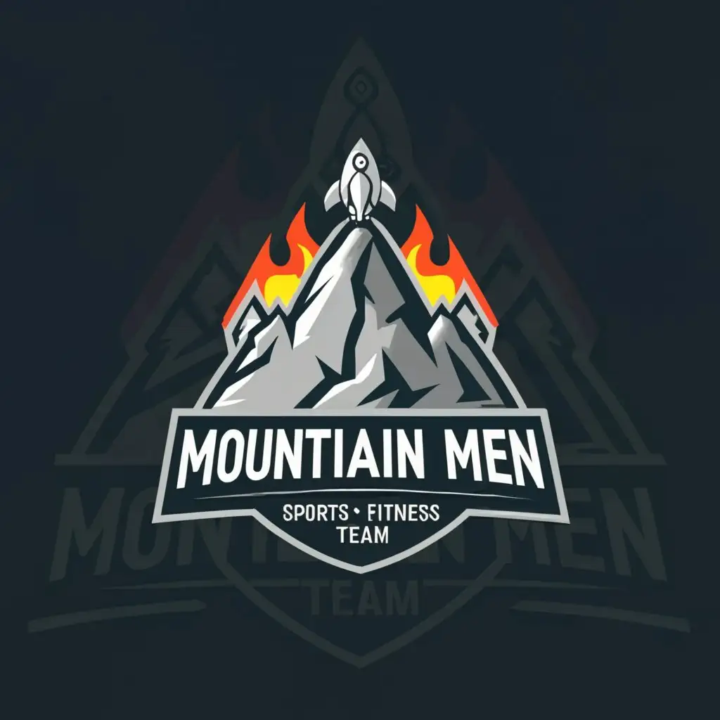 a logo design,with the text "mountain men", main symbol:it is for rocket league team,Moderate,be used in Sports Fitness industry,clear background