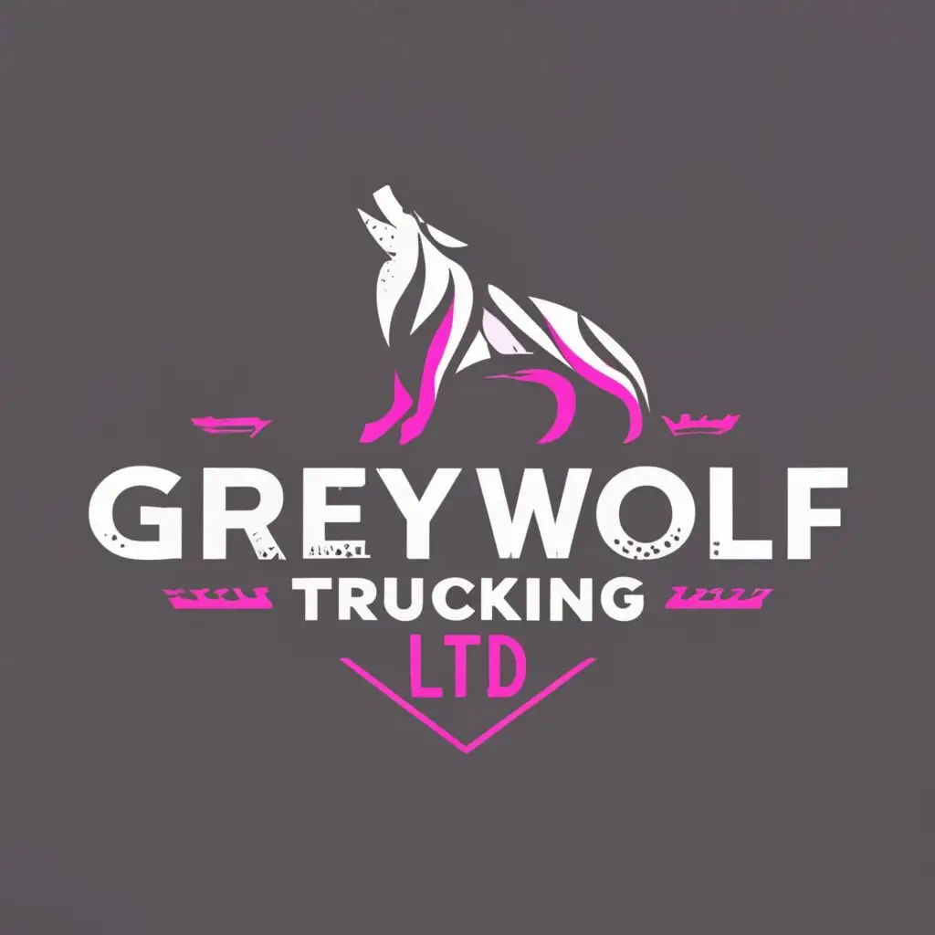 LOGO-Design-For-Greywolf-Trucking-Ltd-Tribal-Grey-Wolf-with-Hot-Pink-Highlights