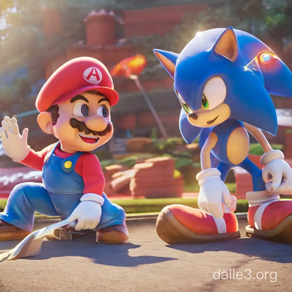 Mario and Sonic, Crossover, HDR, 4K