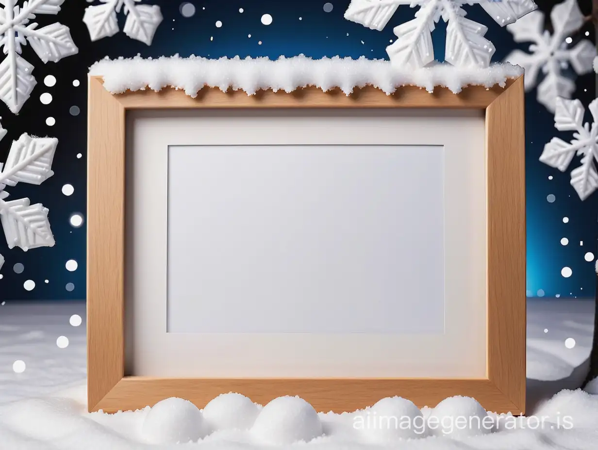 Winter Wonderland Snow Photo Frame | AI Image Generator