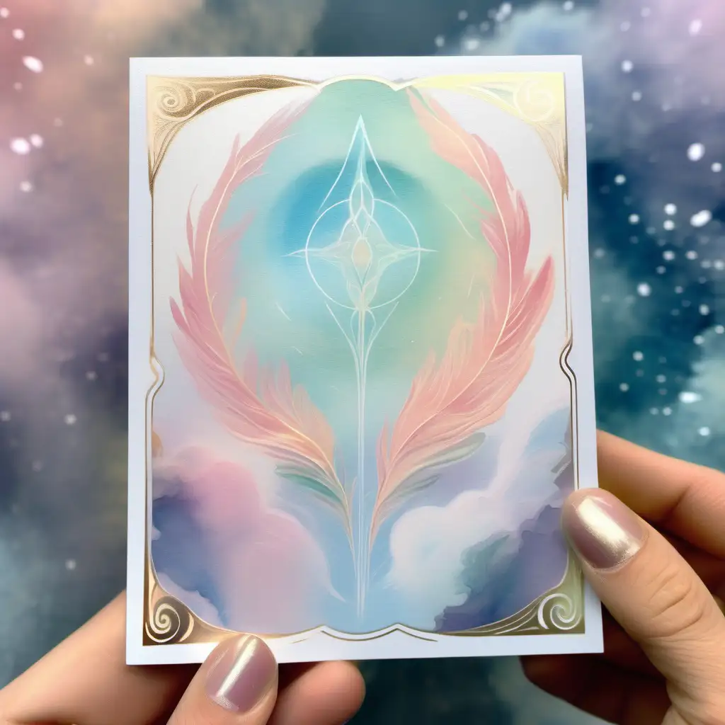 natural oracle card arty paint ethereal air symbol pastel 
