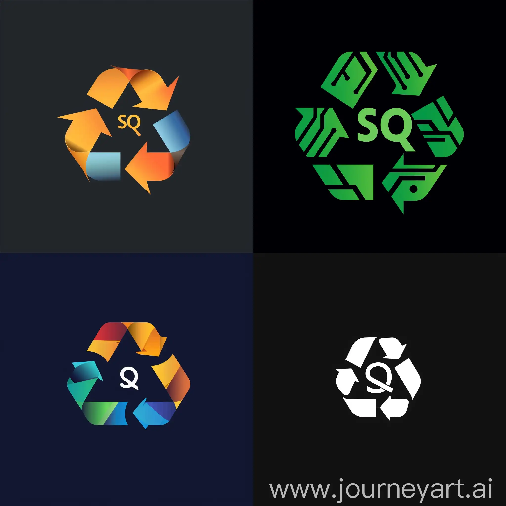 Create a logo of Electronic waste recycling name of the company is SQ