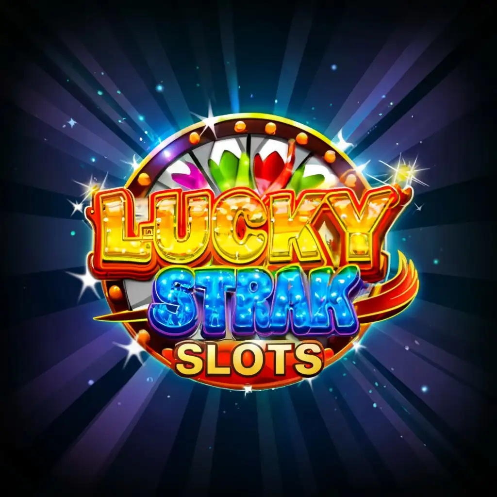 LOGO-Design-for-Lucky-Streak-Slots-Bold-Text-with-Glimmering-Casino-Theme-and-Simple-Elegance