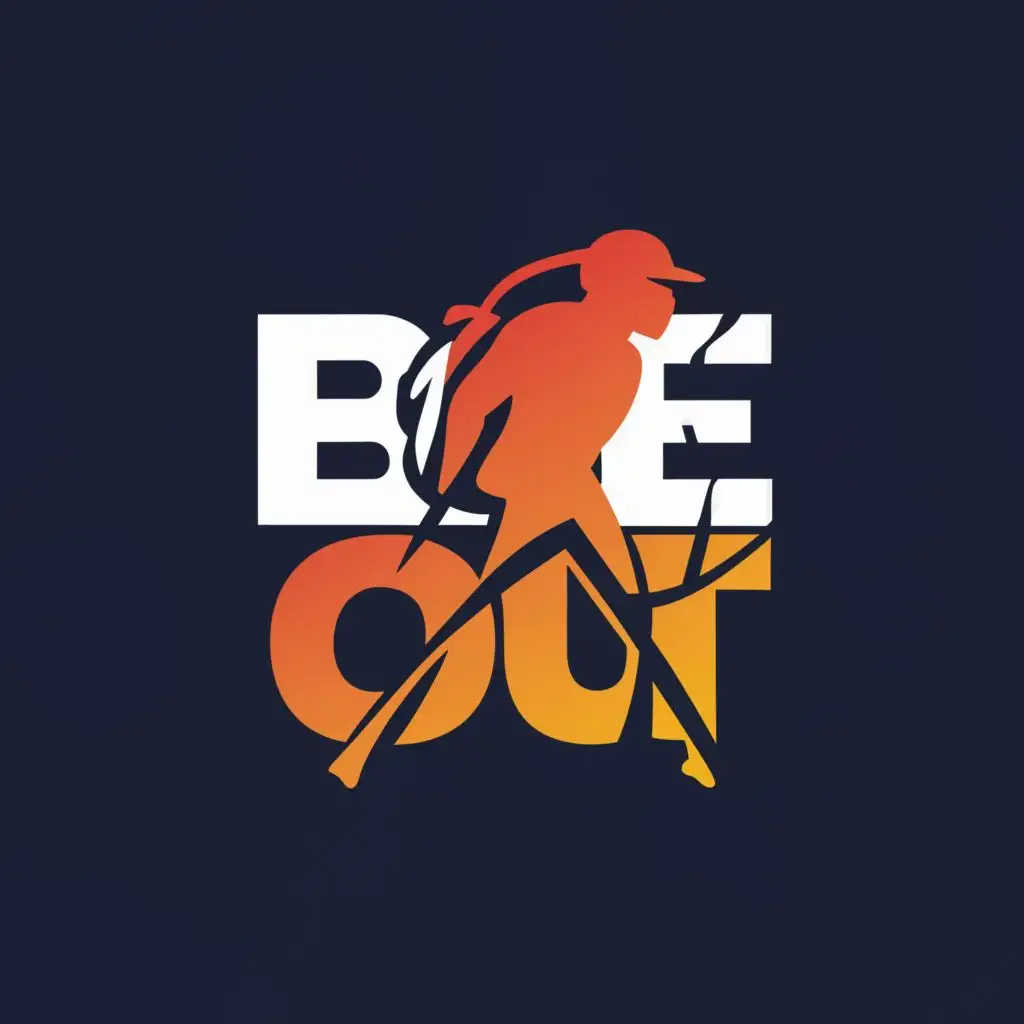 a logo design,with the text "Be Out", main symbol:Hiking,Moderate,be used in Sports Fitness industry,clear background