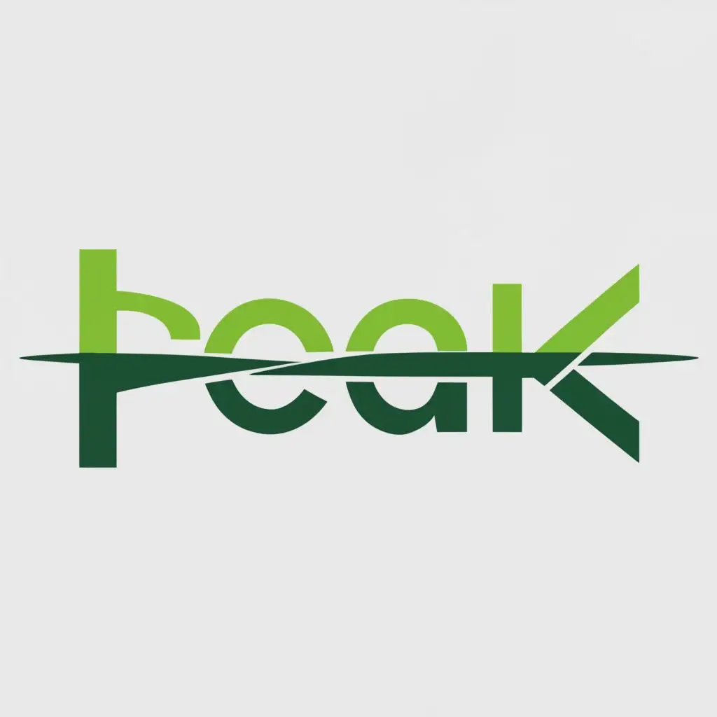 a logo design,with the text "PEAK", main symbol:darkgreen text,Moderate,clear background