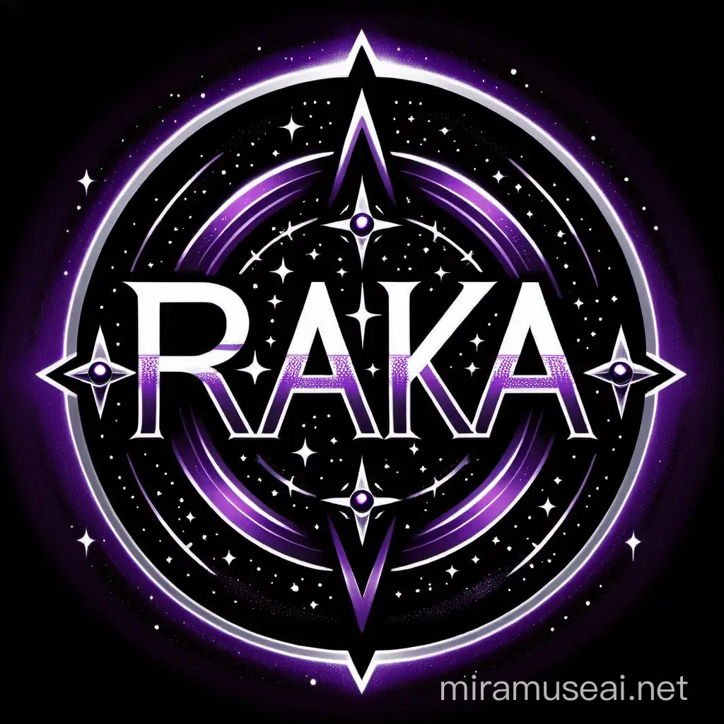 Celestial Raka in Black and White with Purple Logo