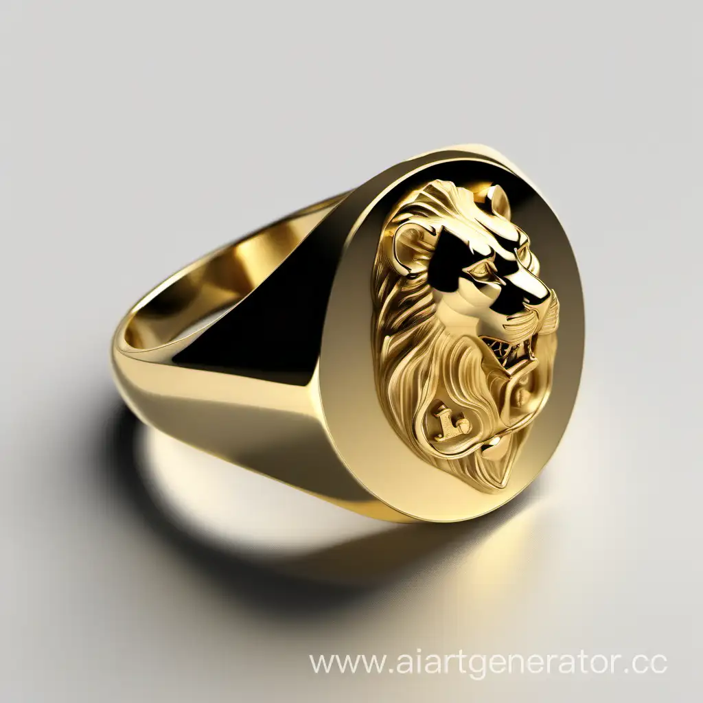 Gold-Signet-Ring-with-Side-View-Relief-of-Majestic-Lioness-Head-in-Coat-of-Arms