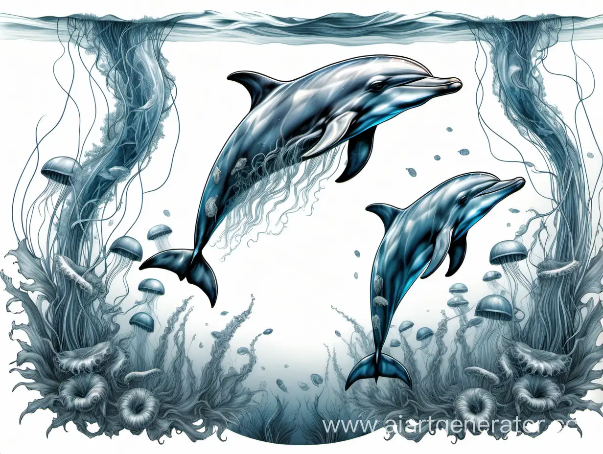 UltraRealistic-Drawing-of-Leaping-Dolphins-and-Underwater-Scenes