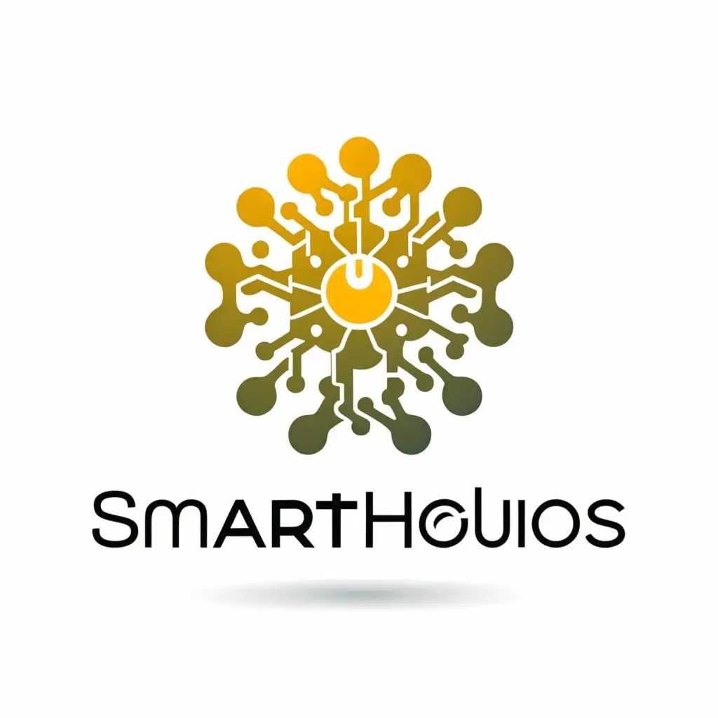 a logo design,with the text "Smart Helios", main symbol:stylized sun and smart gadgets,Moderate,be used in Technology industry,clear background