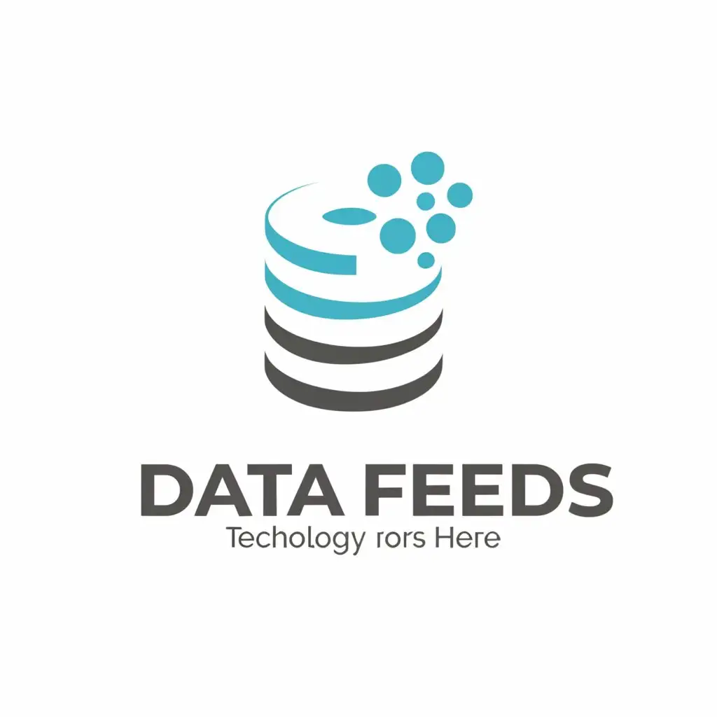 a logo design,with the text "Data Feeds", main symbol:Data Warehouse,Minimalistic,be used in Technology industry,clear background