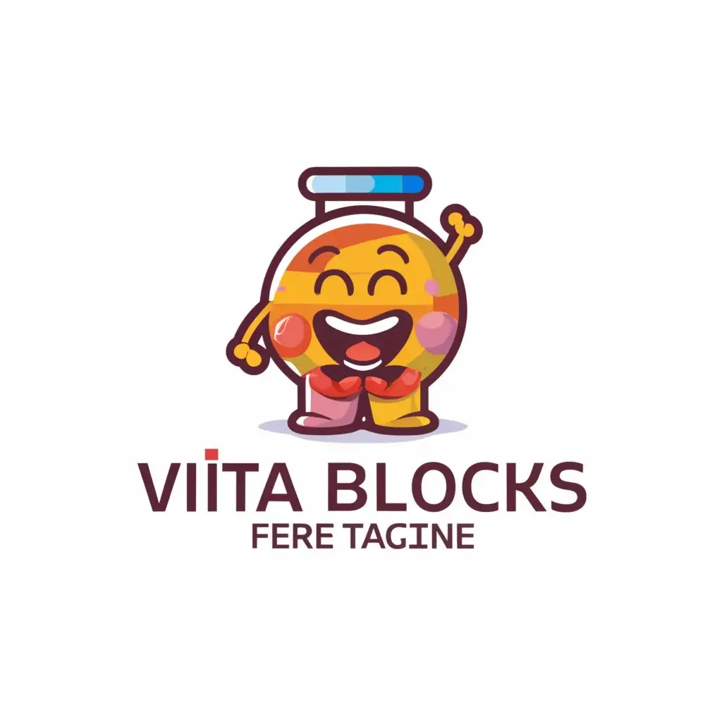 a logo design,with the text "vita blocks", main symbol:candy in a jar,Moderate,clear background