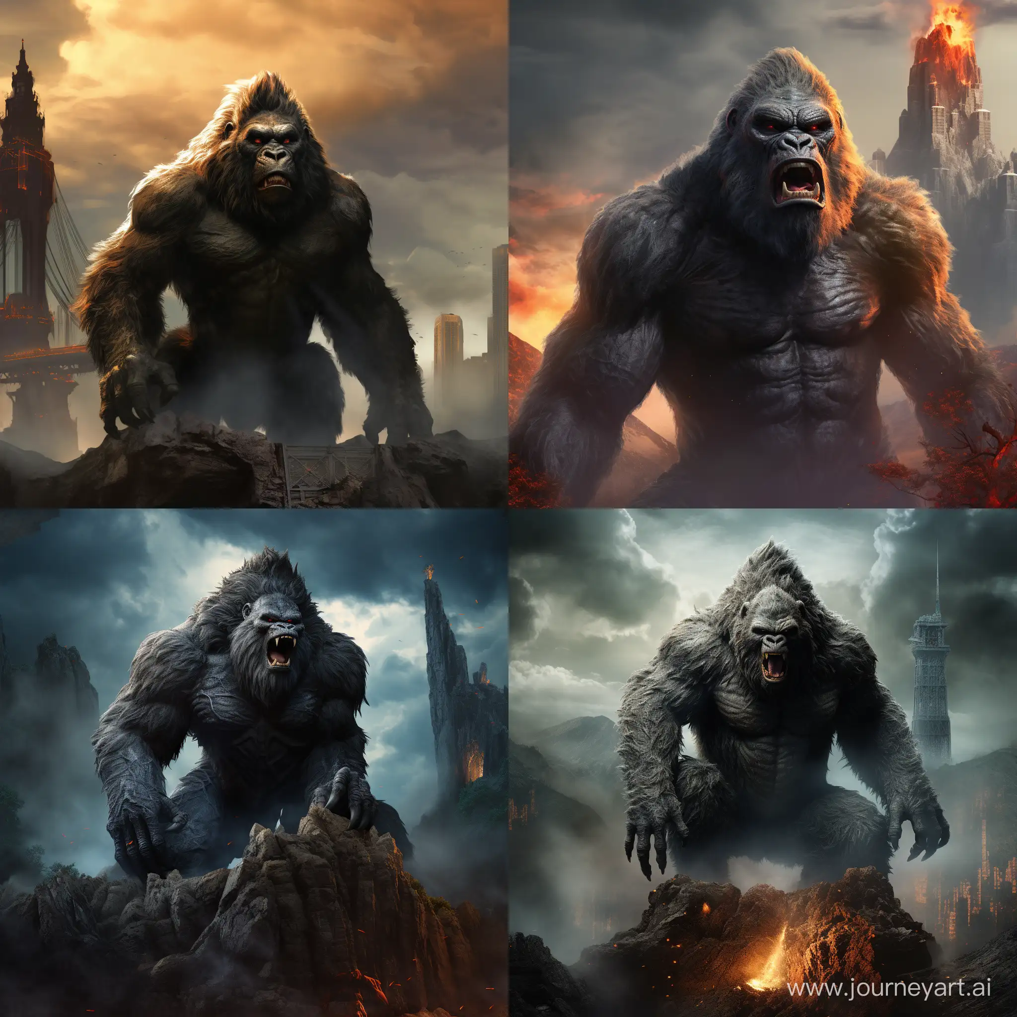Giant-Ape-King-Kong-Roaring-in-a-Cityscape