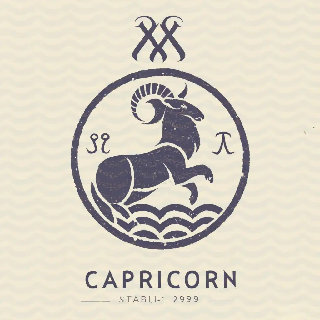 LOGO-Design-For-Capricorn-Elegant-Sea-Goat-Emblem-on-Clean-Background