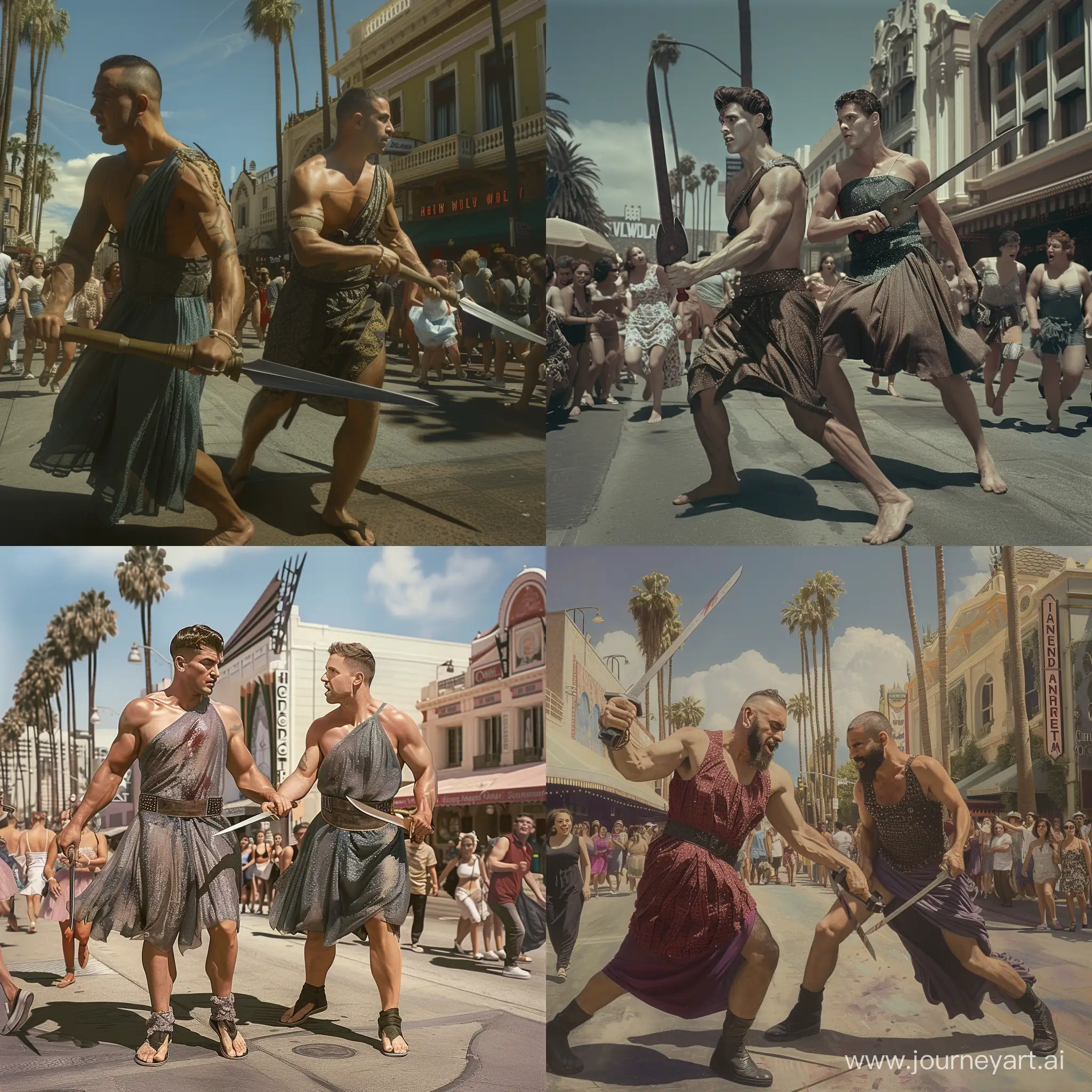 Startling-Hollywood-Boulevard-Scene-Men-in-Dresses-with-Knives-Chase-Tourists