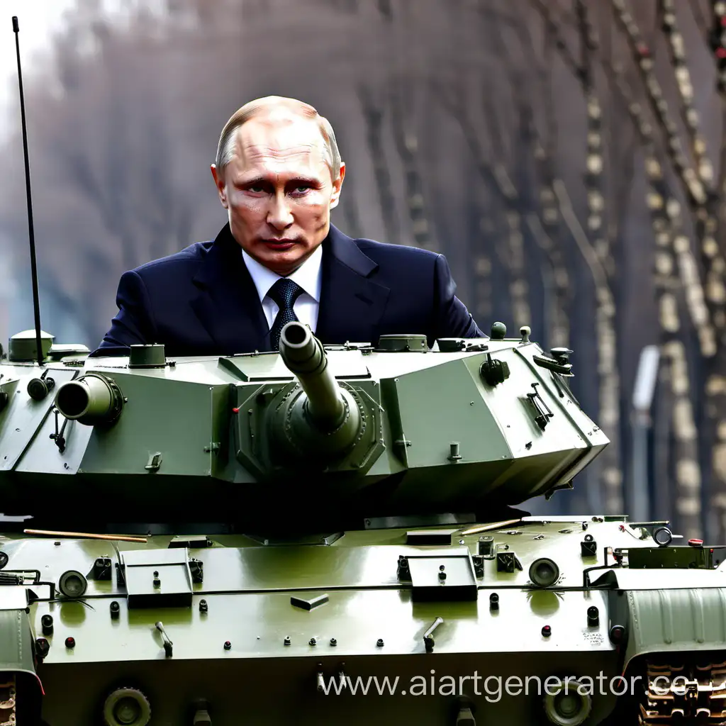 Путин катается на танке с музыкой по Украине 