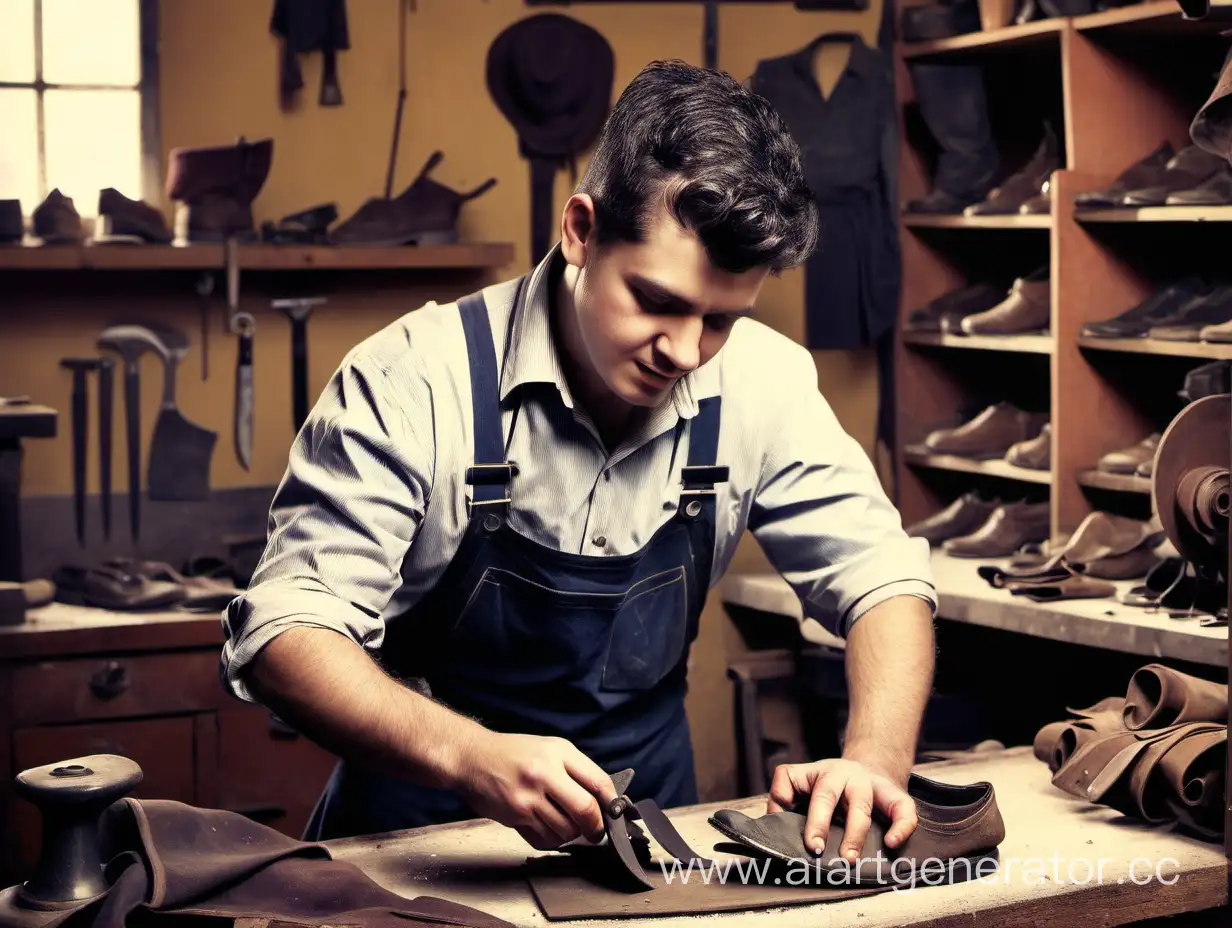 Crafting-Artistry-Young-Cobbler-at-Work