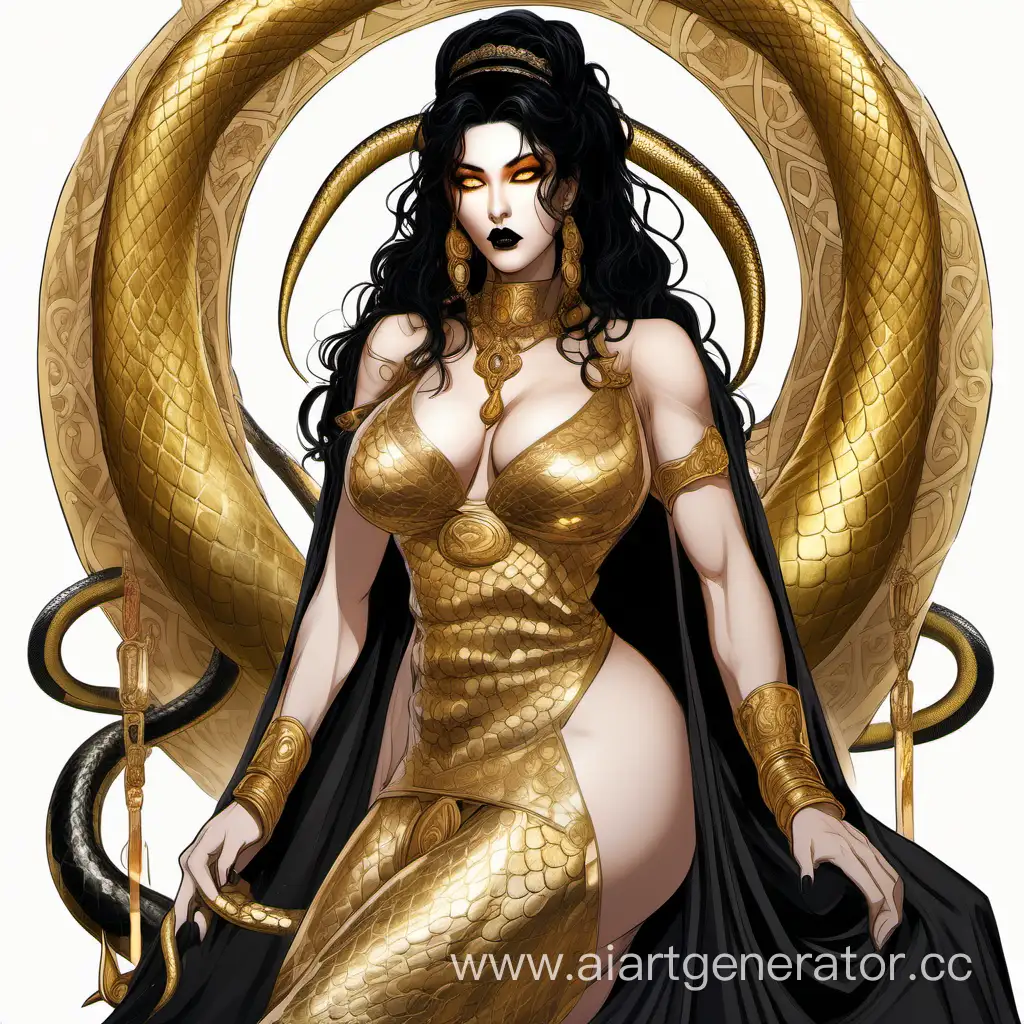 Fatal-Beauty-Roman-Empress-in-Golden-Serpent-Jewelry
