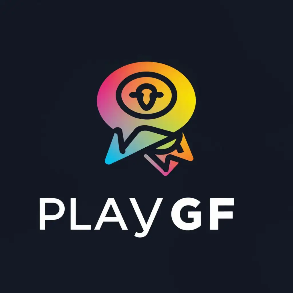 a logo design,with the text "PLAYGF", main symbol:ChatRoom,Moderate,be used in Education industry,clear background