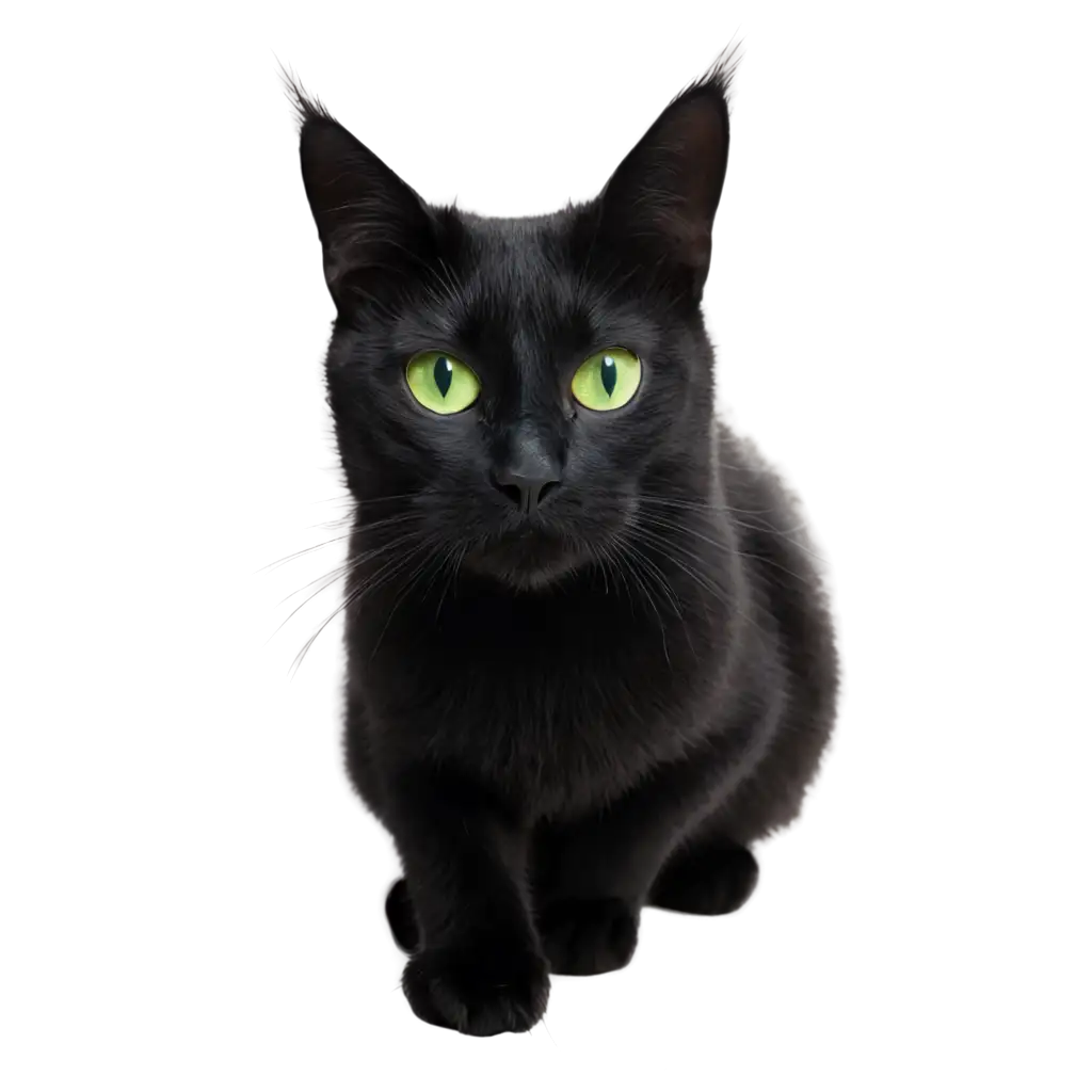 Mesmerizing-Black-Cat-with-Green-Eyes-Stunning-PNG-Image-for-Online-Platforms