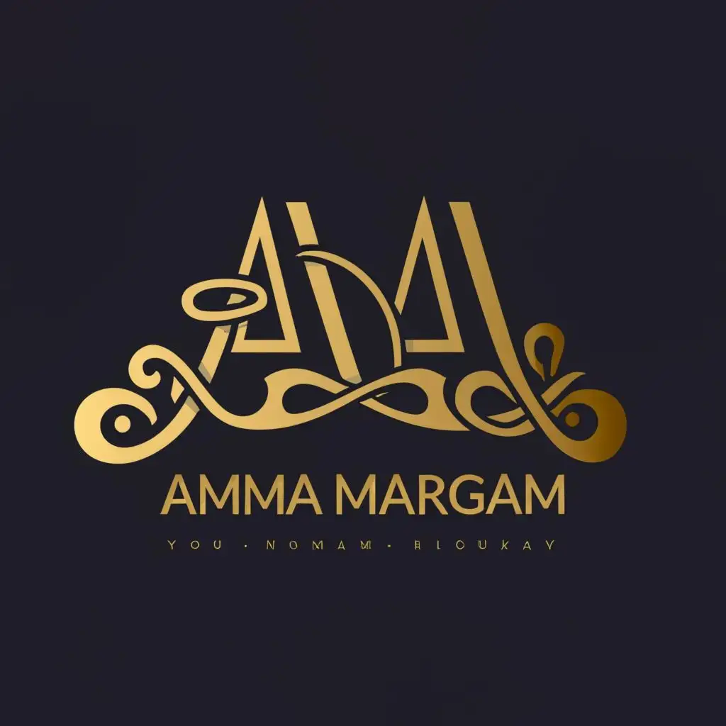 logo, AM, with the text "AMMA MARGAM", typography, be used in Religious industry
