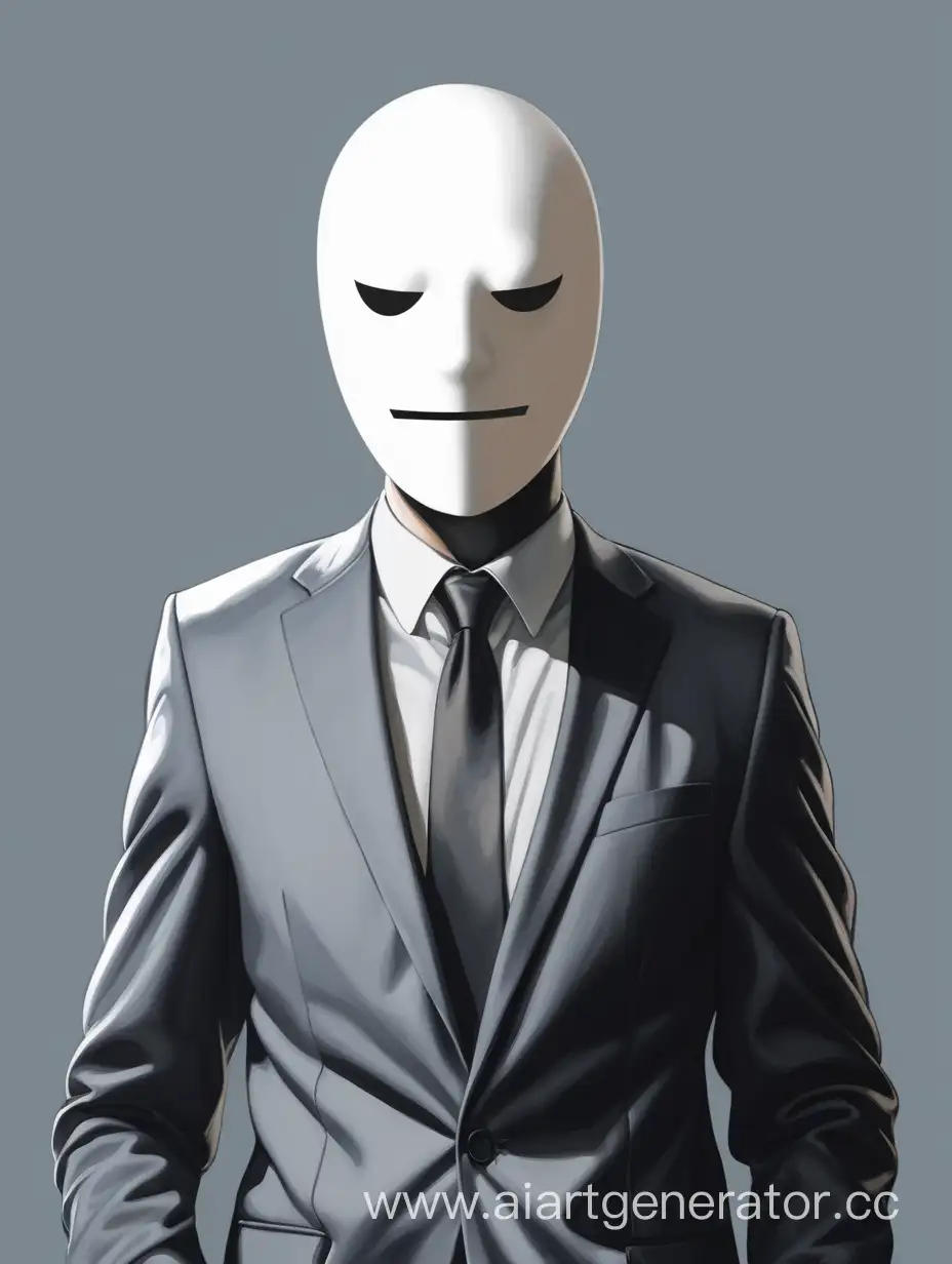 Businessperson-Wearing-White-Mask-in-Formal-Attire