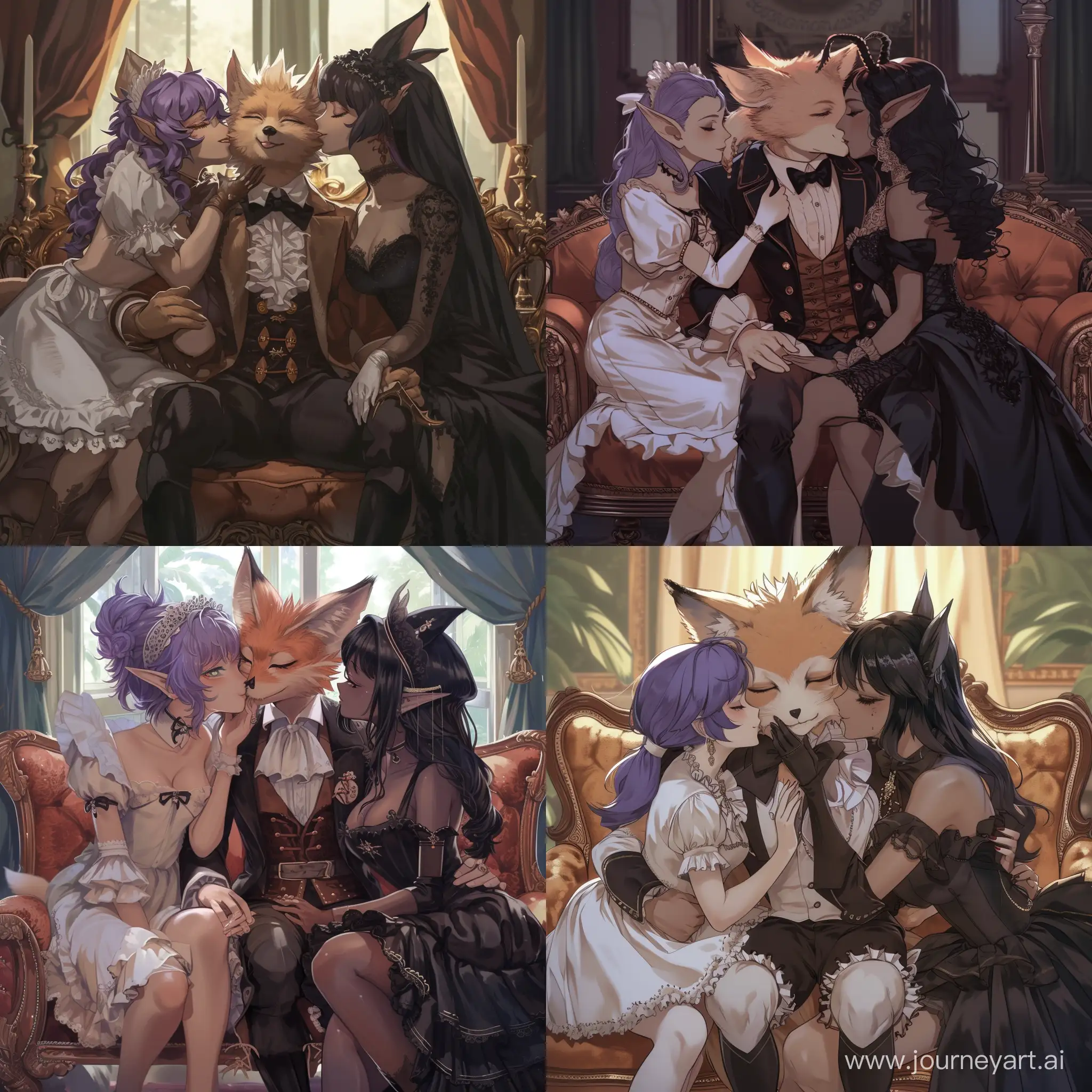Whimsical-Furry-Fennec-Aristocrat-Romance-with-Elf-and-Dark-Elf-Companions