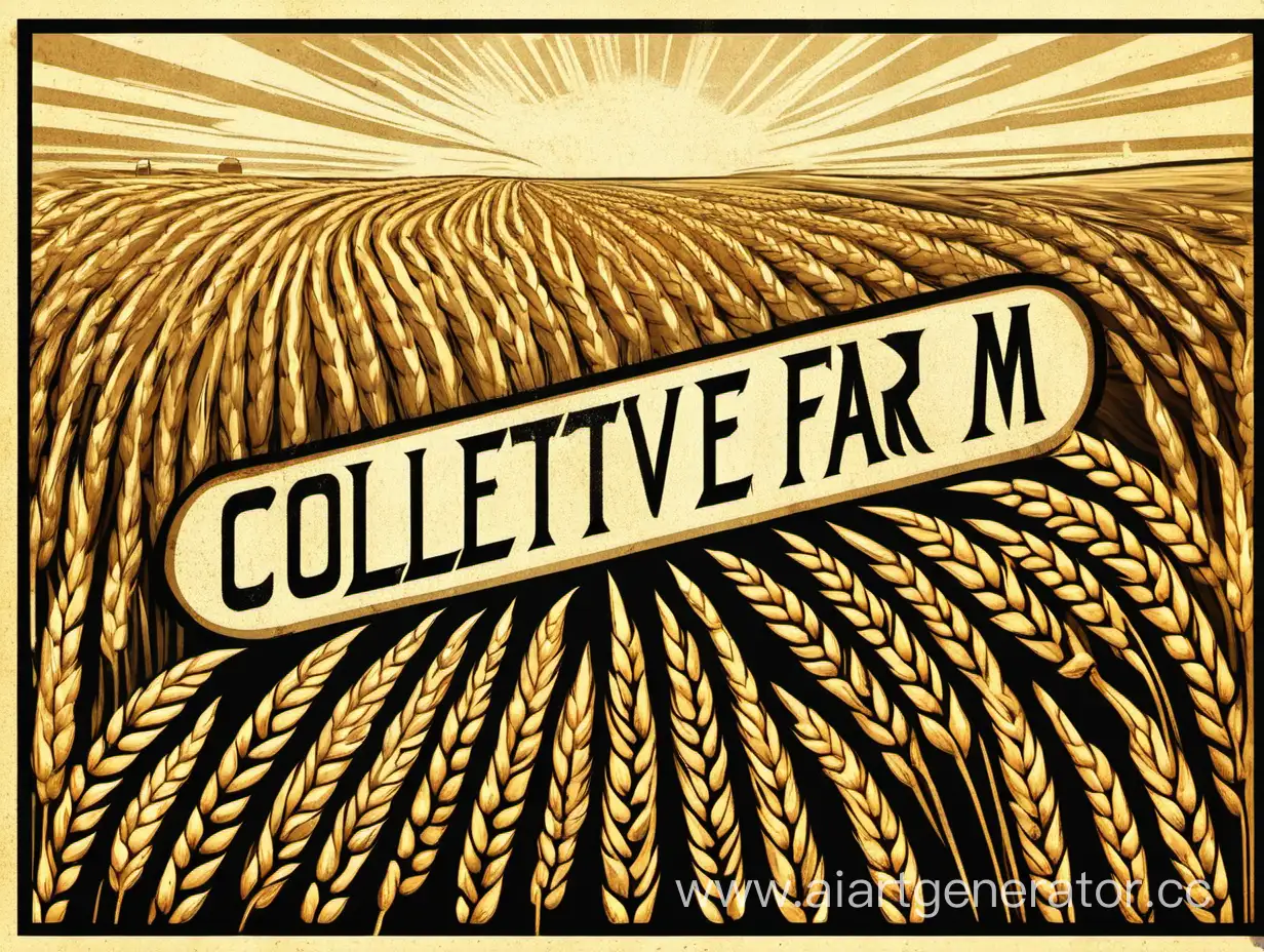 Logo-of-Collective-Farm-Kuban-with-Name-and-Wheat
