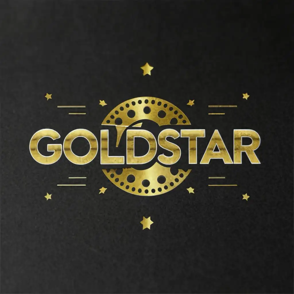 a logo design,with the text "Reel Goldstar", main symbol:film roll, ambitional, inspiring,Moderate,clear background