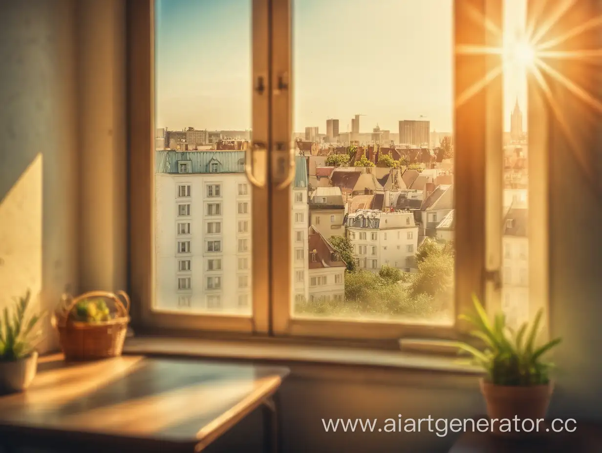 Bright-Summer-Room-with-City-View-Through-Window-Blur