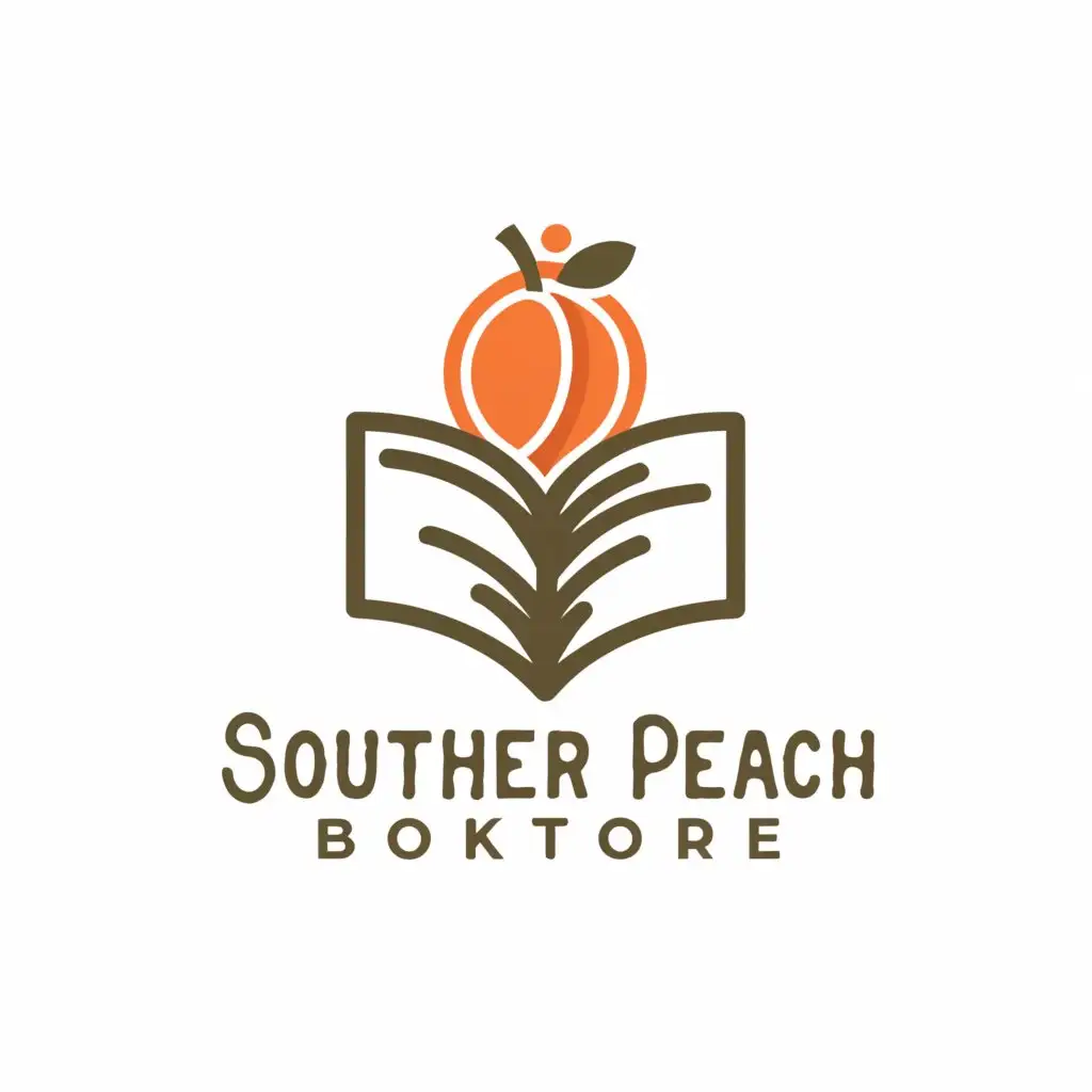 a logo design,with the text "Southern Peach Bookstore", main symbol:a book and a peach,Moderate,be used in Retail industry,clear background