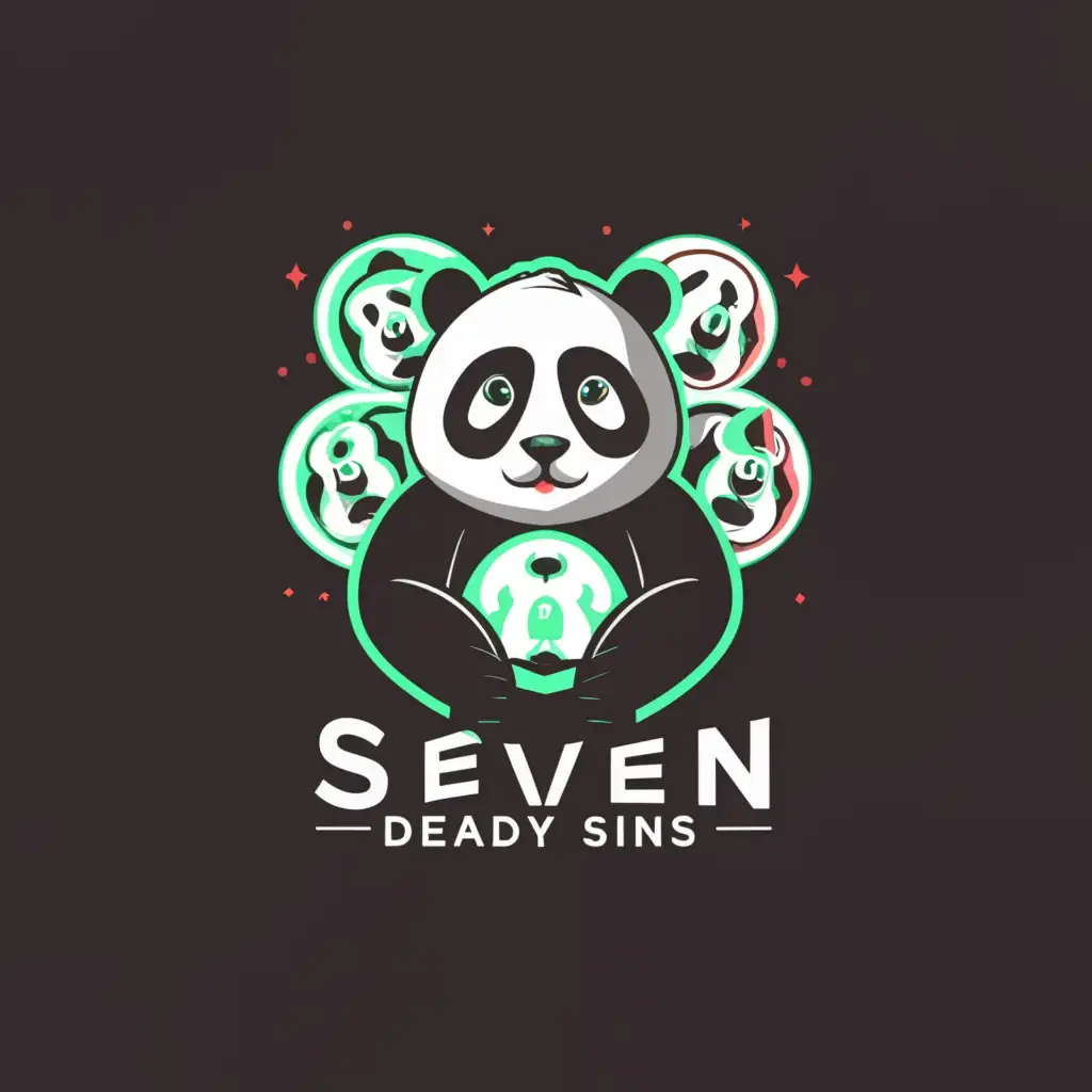 a logo design,with the text "The Seven Deadly Sins", main symbol:a panda,Moderate,be used in Technology industry,clear background