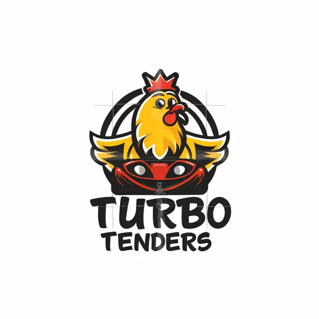 LOGO-Design-For-Turbo-Tenders-Minimalistic-Chicken-Racing-with-Crown