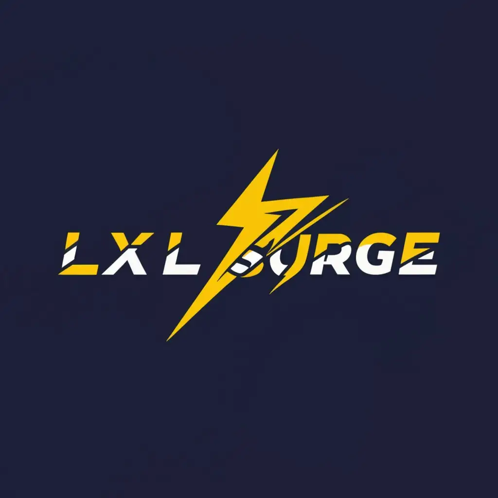 a logo design,with the text "LXLSURGE", main symbol:Lightning,complex,clear background