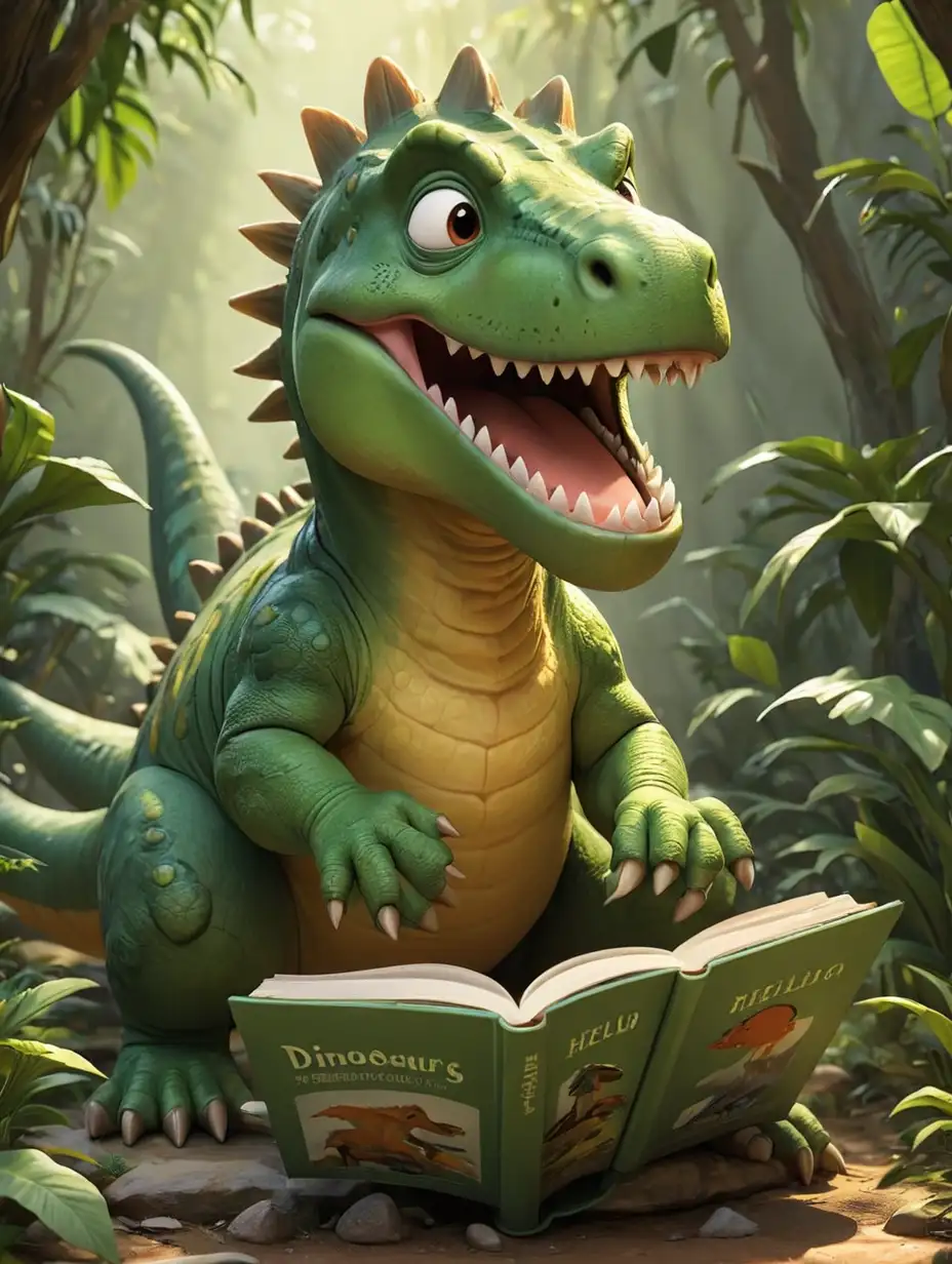 Dinosaur reading s hello book