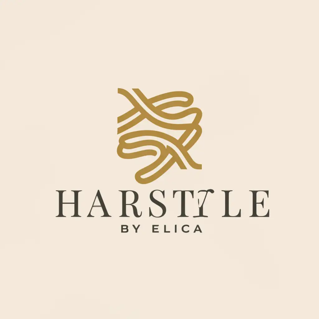 a logo design,with the text "Hairstyle by elica", main symbol:Something about hair yet elegant design,Minimalistic,be used in Beauty Spa industry,clear background