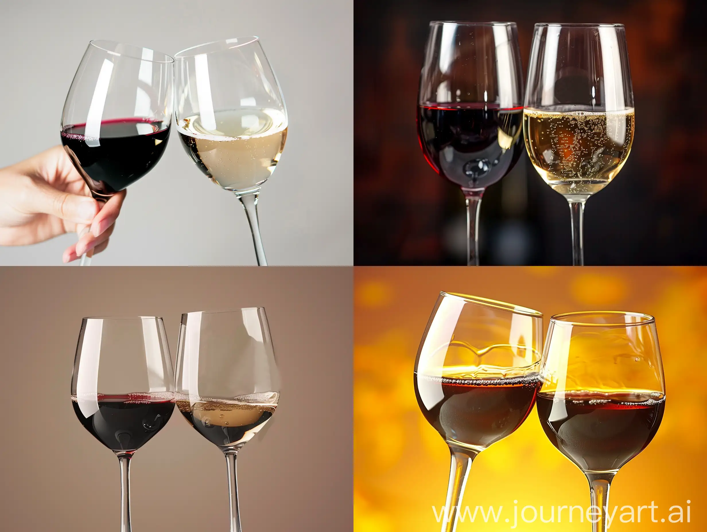два бокала вина чокаются друг об друга