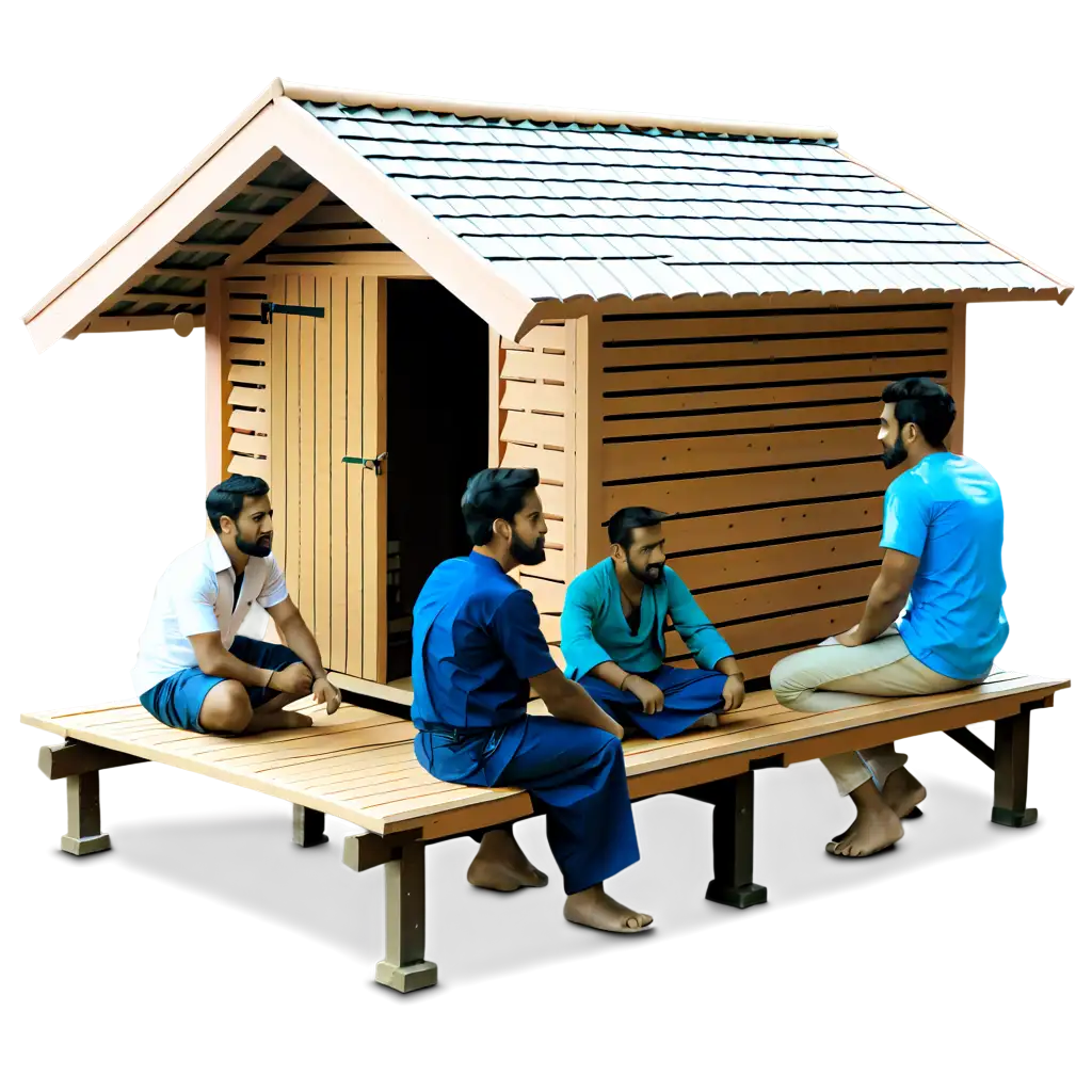 Stunning-PNG-Image-of-a-Hut-Surrounded-by-Men-and-Women-Captivating-Scene-in-HighQuality-Format