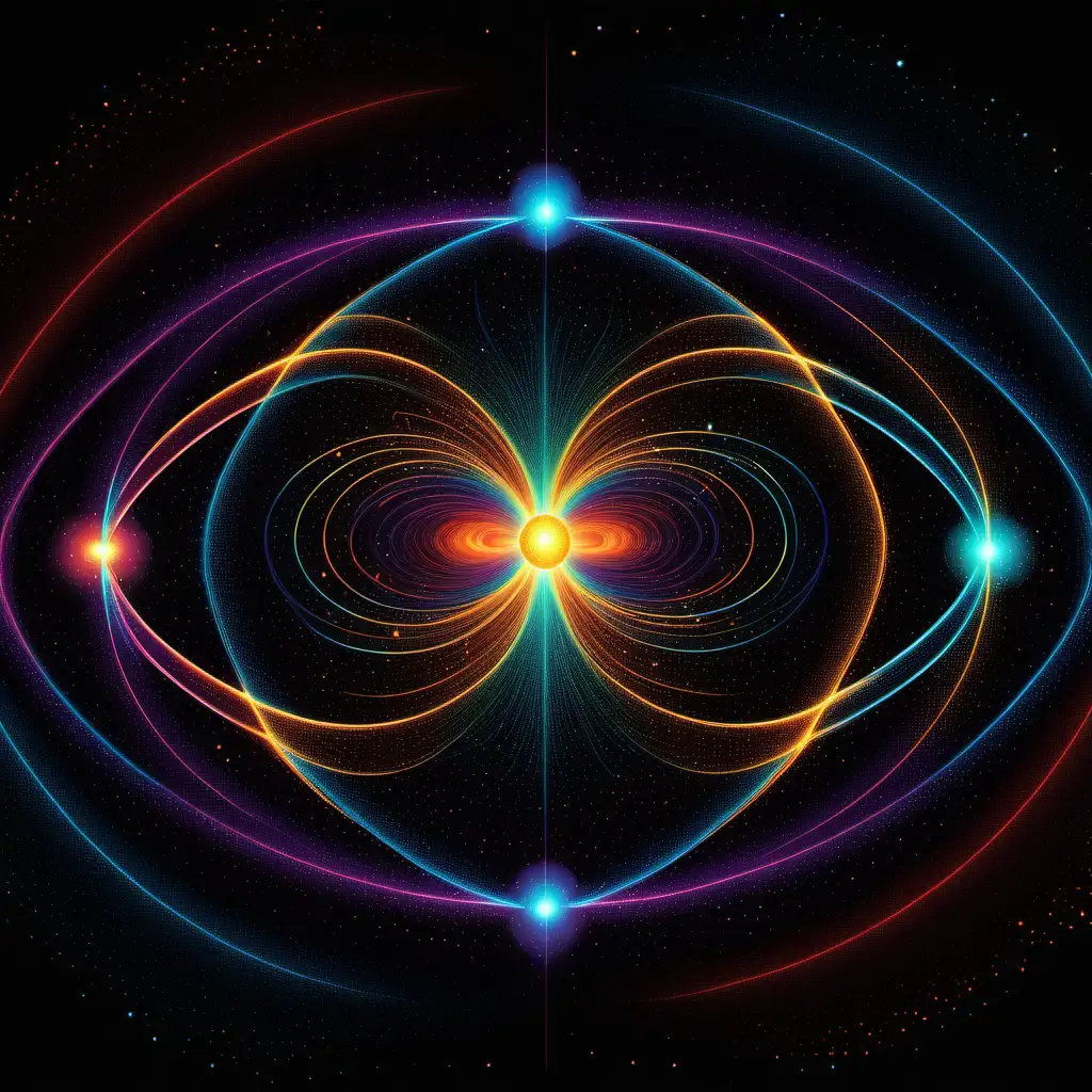 Quantum Field Hidden Variables Bright colored elements dark space