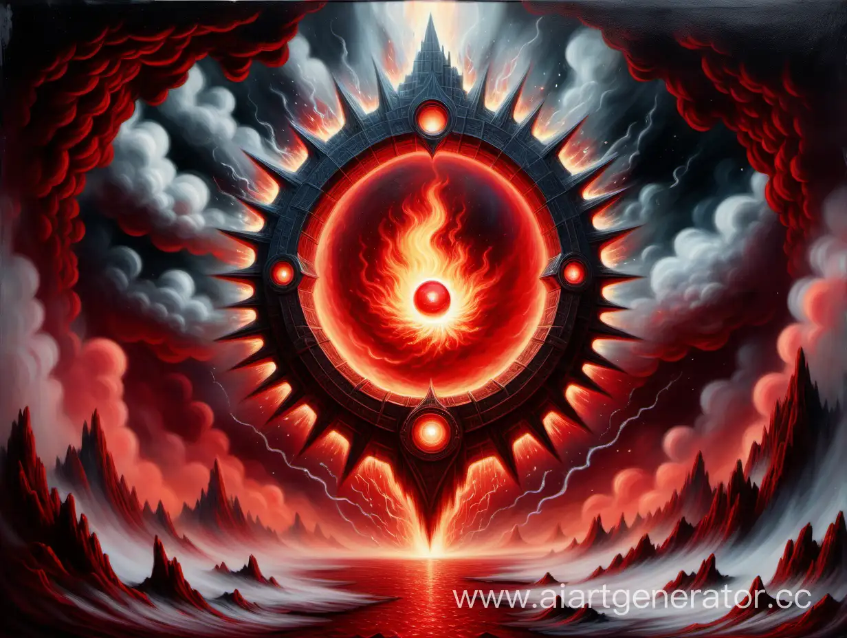 Mystical-Fantasy-Art-Red-Portal-Fireball-and-Ghostly-Mist