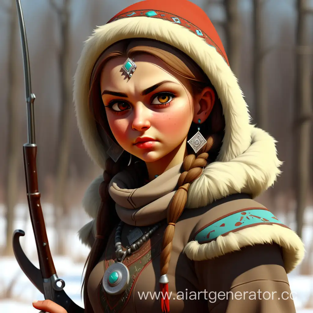 Татарская девочка охотница