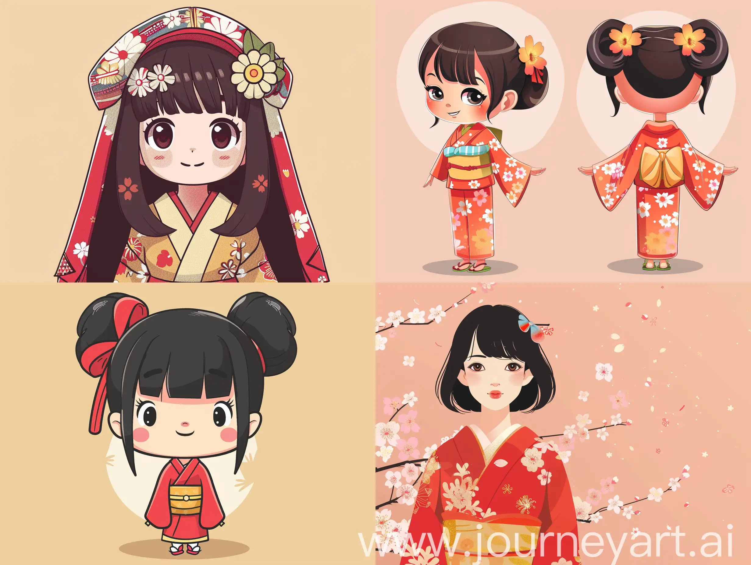 cute japanese tiktok girl, vector image