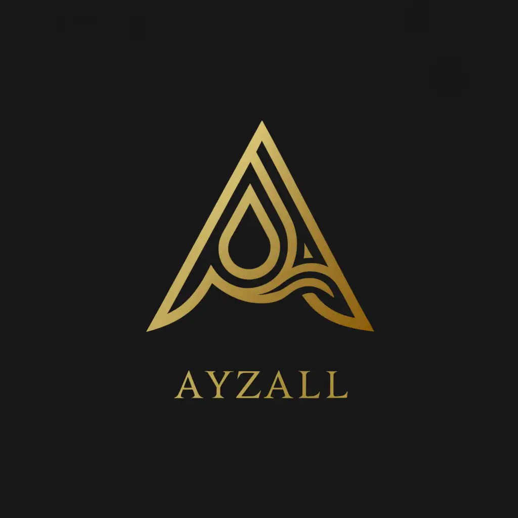 a logo design,with the text 'Ayzall', main symbol:Beautiful Letter A, black and gold colors,complex,be used in Retail industry,clear background