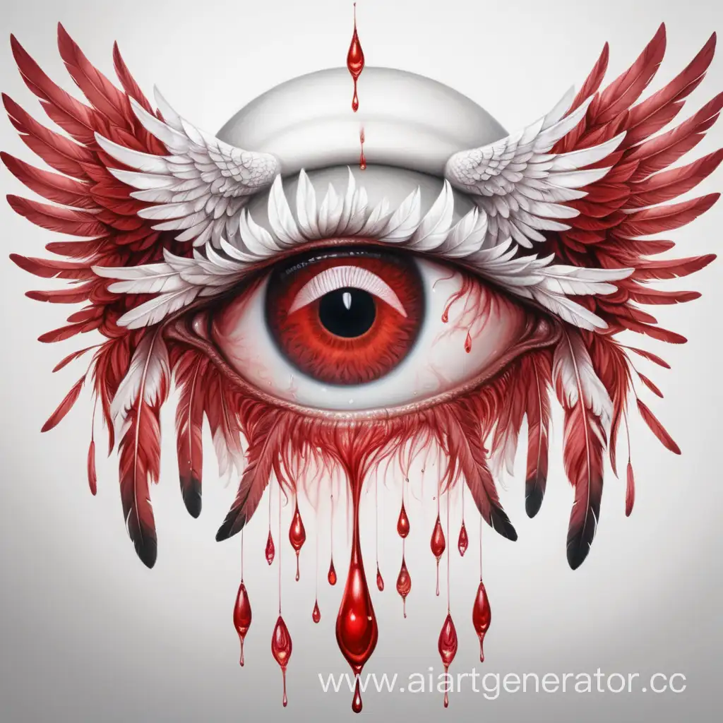 Fantasy-Drawing-of-a-Faceless-Crying-Eye-with-Six-Angelic-Wings