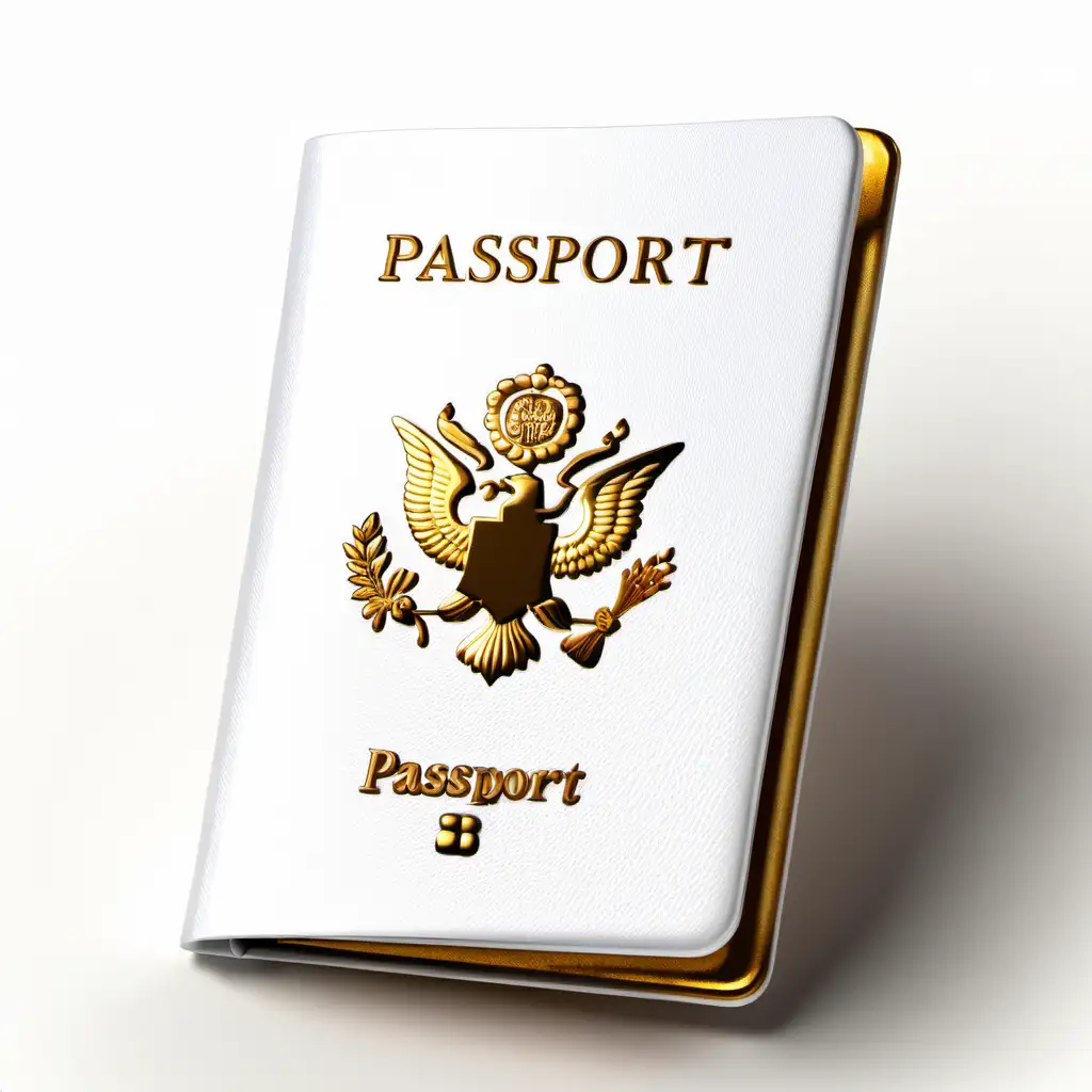 Luxury Traveler with Gold Passport Standing Tall