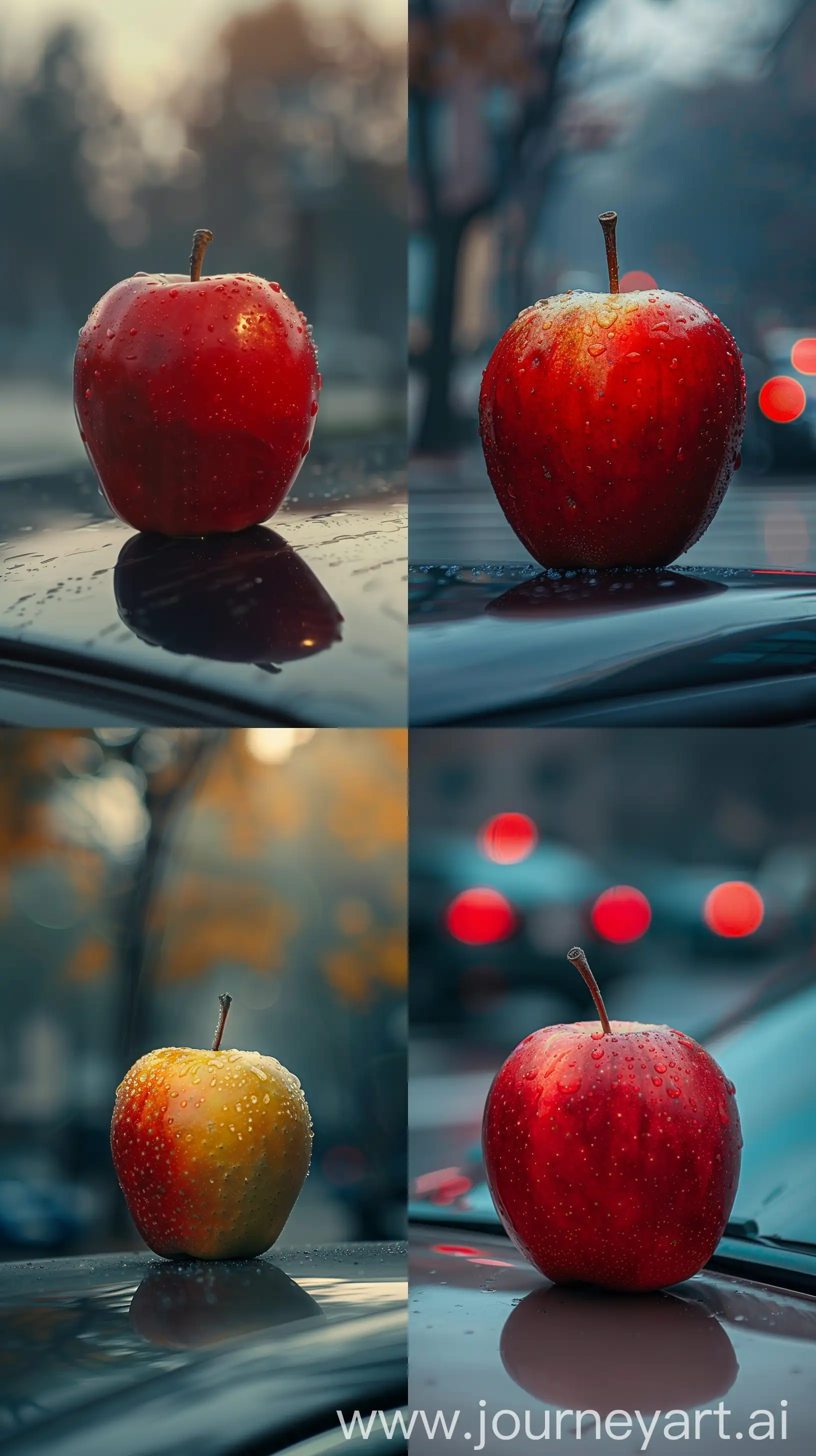 Detailed-CloseUp-Realistic-Apple-on-Car-Roof
