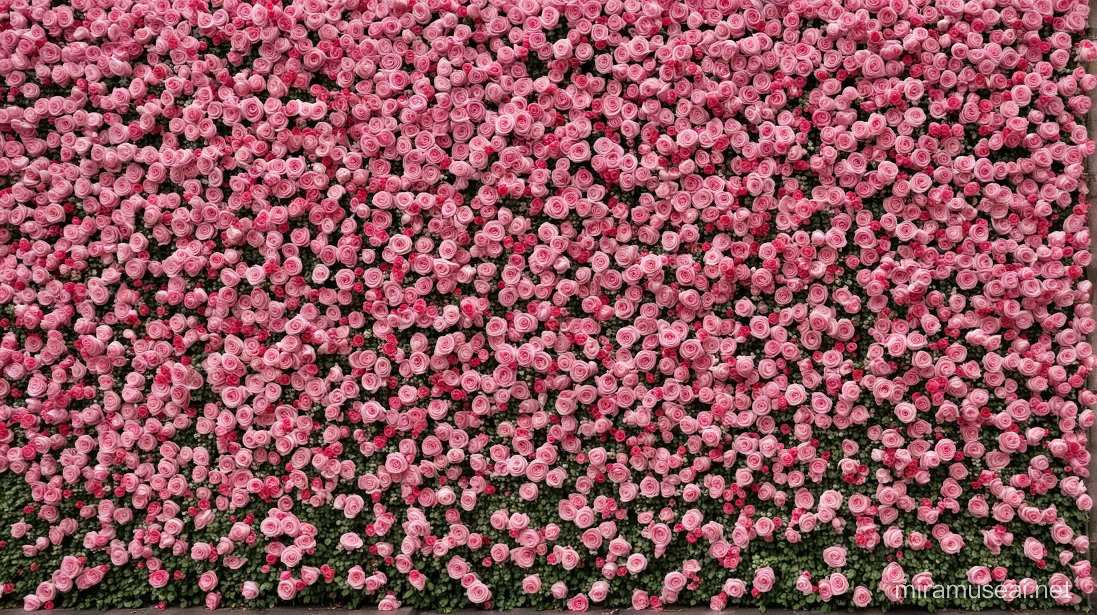 Flower Wall, pink roses