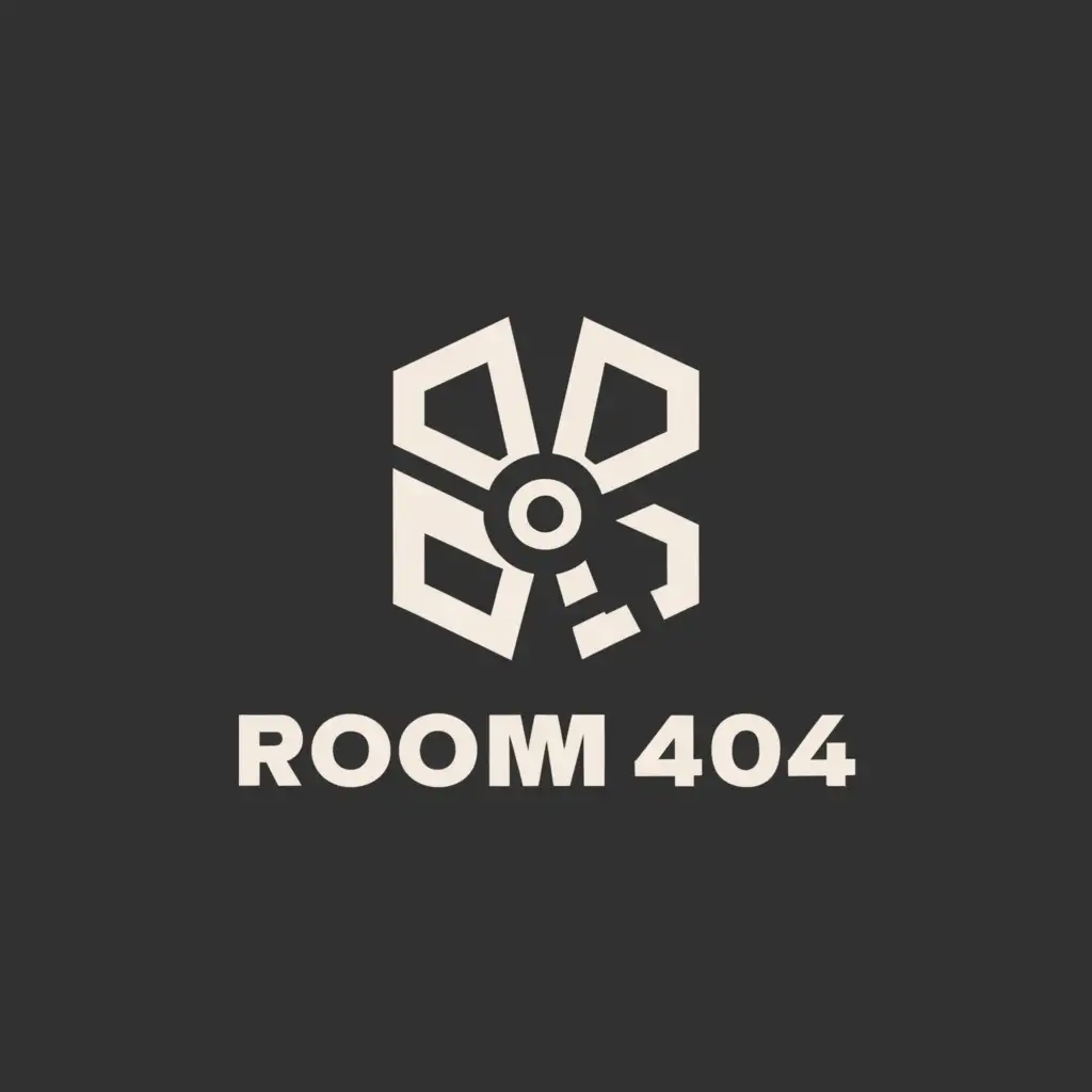 LOGO-Design-For-Room-404-Minimalistic-404-Symbol-in-Black-and-White