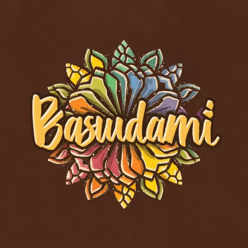 a logo design,with the text "Basudani", main symbol:Color Palette: Earthy tones mixed with vibrant colors. 
Incorporating images of banana and coconut into the logo can symbolize the harvest. These could form a wreath or border around the text or be integrated into the letters themselves.
A warm, shining sun can symbolize life, growth, and the thanksgiving aspect of Basudani. It could be rising behind the text or the harvest imagery to signify the beginning of a new cycle and gratitude for the past season.
Including stylized hands or human figures, perhaps in a circle or holding the harvest, can represent community and shared gratitude. This adds a human touch to the celebration aspect of Basudani.
The font chosen should reflect the warmth and organic nature of the festival. Consider a font that has a hand-crafted feel or incorporates elements of the harvest imagery within the letters (e.g., a letter "B" that subtly incorporates leaves or grains).
The word "Basudani" could be in a larger, more decorative font, with a tagline or explanation of the meaning (e.g., "A Celebration of Harvest") in a simpler, complementary font. A circular or oval layout can suggest unity and the cycle of the seasons, which is central to the concept of a harvest festival.
Alternatively, a more traditional horizontal layout might allow for more detail in the imagery and text, making it versatile for various uses.
Adding textures that mimic natural materials (like wood, leaf veins, or the surface of fruits) can add depth and interest to the logo.
Subtle details, like dew drops on fruit or the texture of woven baskets, can enhance the feeling of abundance and care in the harvest.,Moderate,be used in Events industry,clear background